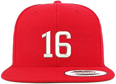Трендовски продавница за облека број 16 извезена капаче за бејзбол со Snapback Flatbill