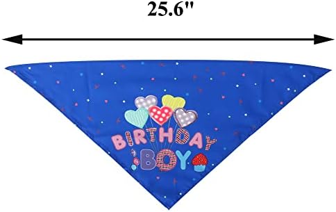 Кучен роденден бандана со капа и број кучиња момче момче роденденски триаголник шал биб за забава