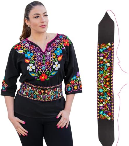 Традиционален везен мексикански појас за жени прилагодлив - Cinturones de Mujer Bordados Hecho En Mexico - Мексикански појас SASH - Women'sенски