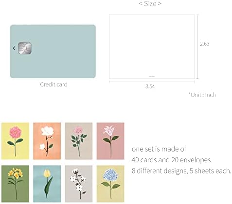 Монолик порака картичка цвет-измешајте 40 картички, 20 пликови пакет, емотивни и софистицирани мини картички