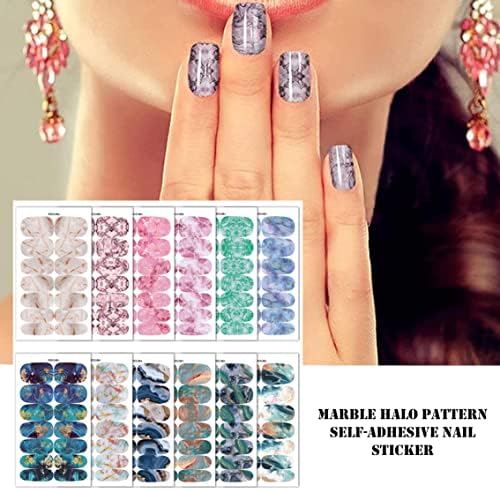 Калншуи мермер за нокти налепници на налепници за нокти за женски девојчиња девојки маникир додатоци за украси