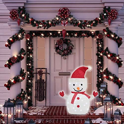 Осветлен Божиќен снежен човек, 40-предводени од 40-тина осветлена, декорација на тревници со батерија