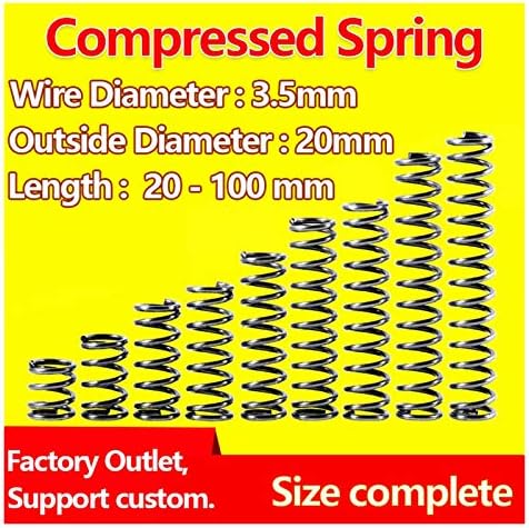 Хардвер пролетен притисок пролетен компресија на пролетната дијаметар на жицата 3,5 мм, надворешен дијаметар од 20мм притисок