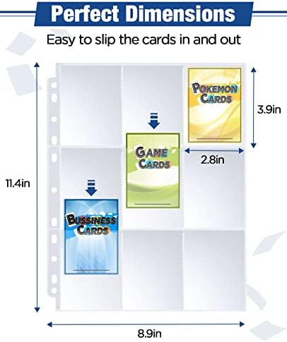 ФАБМАКЕР ДОБАВНИ КАРТИВНИ РАБОТНИЦИ СВЕТИ, 576 џебови чисти 9 ракави за џебни картички за 3 врзивни врски, издржливи ракави за врзивни