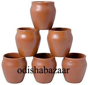 Одишабазар Керамички 6 Парчиња Кулхар Кулхад Чаши Традиционален Индиски Чај Чаша Сет од 12 Големо Многу