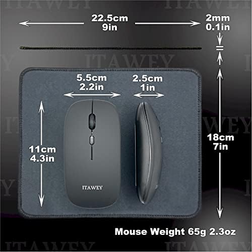 Itawey Bluetooth глувче и PAD комбо, безжични, полначи, тивки кликне, компактен сет, висока прецизност 1600 dpi за таблет лаптоп
