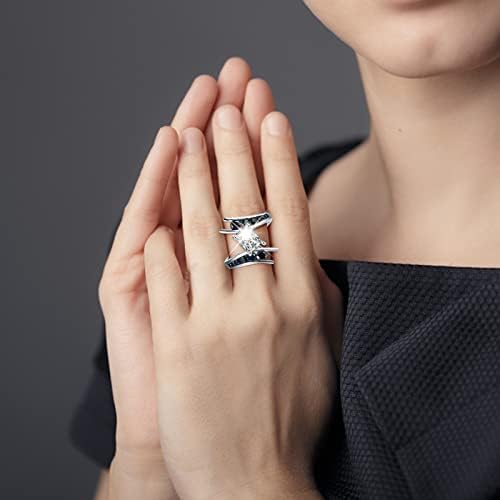 2023 Нови жени креативни широкопојасни плоштад цирконија прстен дами накит ангажирани прстенести анксиозни накит за тинејџери