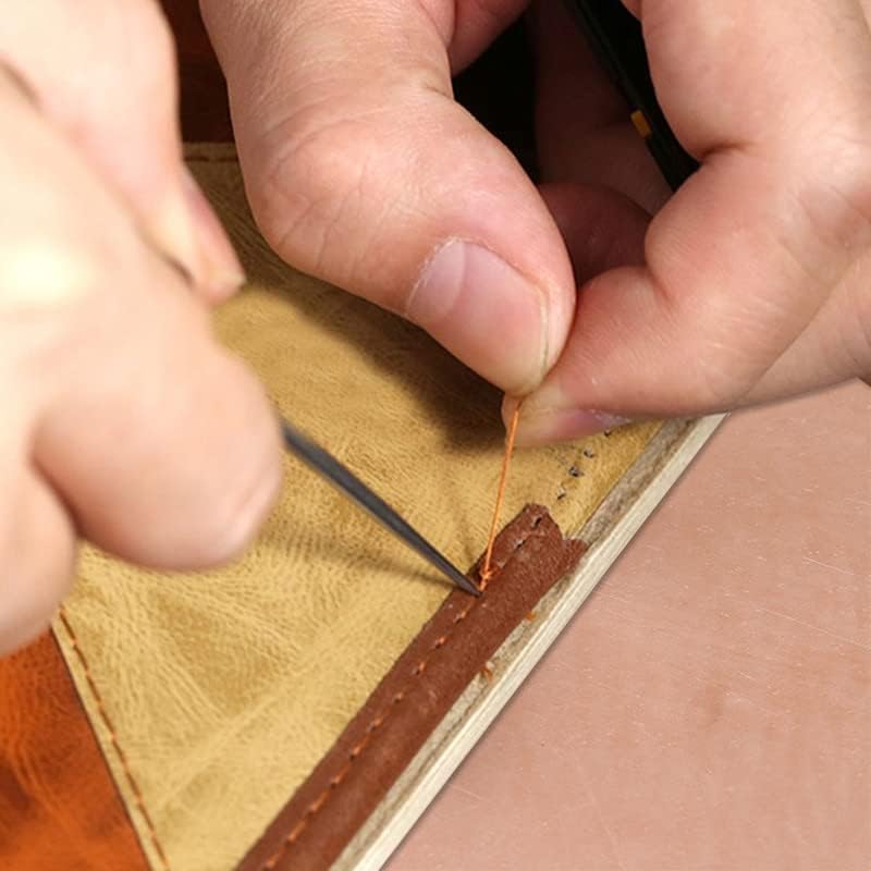 13 парчиња кожен комплет за шиење DIY кожни занаетчиски алатки за шиење конус игла алатка со восочен конец Слотер писател