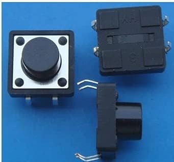 1000 парчиња Х 12 * 12 * 4.3 мм микро прекинувач прекинувач за допир прекинувач за клучеви хоризонтална / бакарни стапала