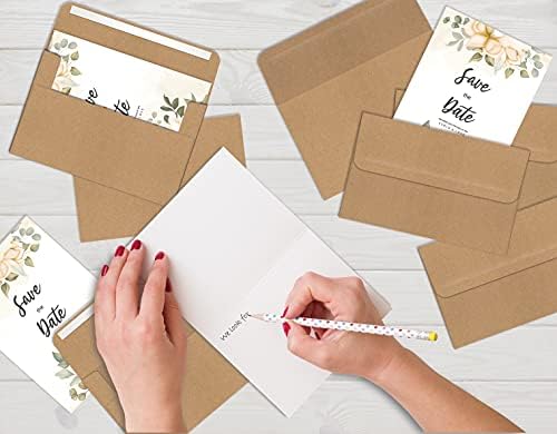А7 Крафт Покани коверти, 100-пакувања, користете со картички од 5 x 7 инчи, силна хартија за обврзници, по подобри канцелариски производи, директно