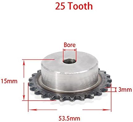 Wys-Chilun, 1PC 45 челик 04C синџир погон на погон на ланец 25-47 Терен за заби на заби 6.35мм Индустриски тркало за индустриски
