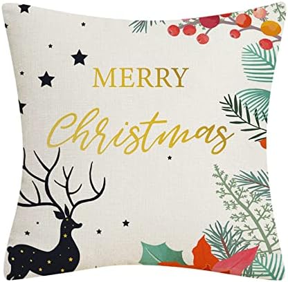 Божиќна постелнина прегратка Pemlowcar кутија Санта перница ракав софа перница перница тросед тросед 18х18 инчен тен фрли перници