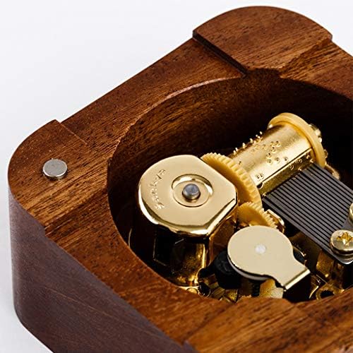 Emers Исклучителна- Музичка кутија креативна свеќник музичка кутија дрвена ретро роденденска подарок музички кутија празнични украси музички