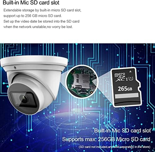 Викивиз Ultra 4K 8MP POE IP starlight Camera, CCTV Видео-надзор безбедносен фотоапарат со вграден MIC, 98ft Night Vision, IVS, SD картички