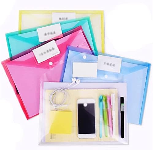 Пластични паричници, пластични папки, Папки Со Датотеки 4 Парчиња Транспарентна Боја На Желе Торба За Складирање Датотеки А4 Копче