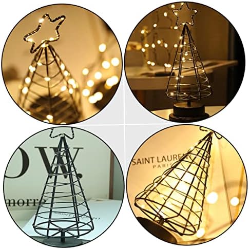 Abaodam 2 парчиња светла за новогодишни елки LED декор предводена табела за ламба за домашна забава за новогодишна забава е новогодишна