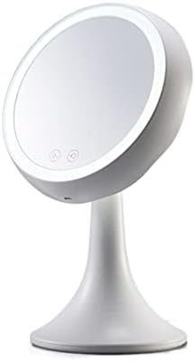 Запион LED огледало за шминка со светлина од 360 степени прстенен светло за полнење на допир мини ноќно светло еднострано огледало