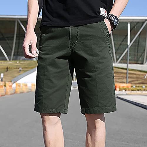 РТРДЕ шорцеви машки модни цврсти бои џебни панталони памучни карго шорцеви комбинезони мажи