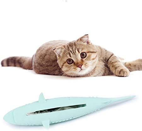 Оалк силиконски нане риба мачка играчка миленичиња мачка со меки чисти заби четка за заби џвака мачки играчки моларни стапчиња за чистење мачиња