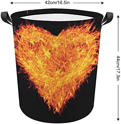 Foduoduo за перење корпа за перална оган loveубов срце за перење срце со рачки што се преклопуваат валкана облека торба за складирање за