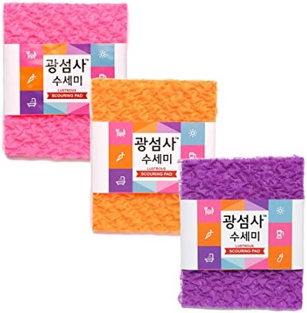 HarOeliving 3 пакувања Gwangsumsa Scouring Pad Buster Sclubber Mushshry Claints Prink кујна сунѓери направени во Кореја
