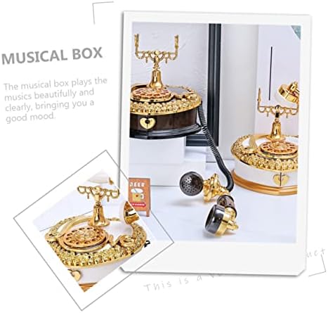 ToyAndona 1PC Телефонска музичка кутија срцев украс канцелариски телефони собрани телефонски декоративни музички кутии Механичко музичко