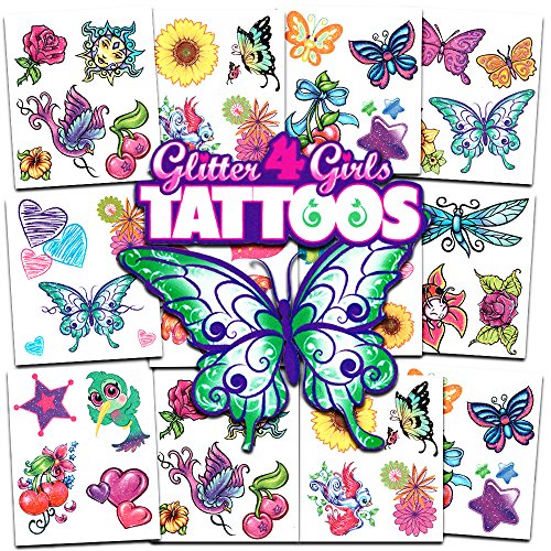 Кренстон Сјај Тетоважи ~ 50 Блескави Дизајни ~ Срца, Пеперутки, Цвеќиња и Многу Повеќе!