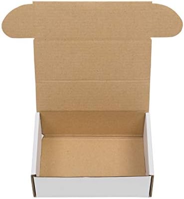 Кесено 50 Брановидни Хартиени Кутии 6х4х2, за Испорака, Пакување, Движење И Складирање - Бело Надвор И Жолто Внатре