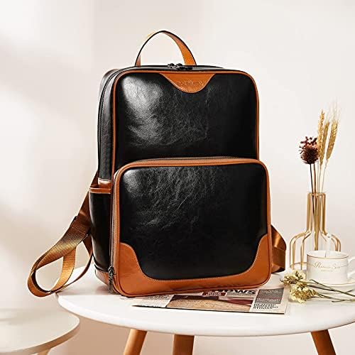 Бостатен лаптоп торба оригинална кожа ранец чанта и кожна чанта за чанти од месинџер торби лаптоп чанти за жени црна