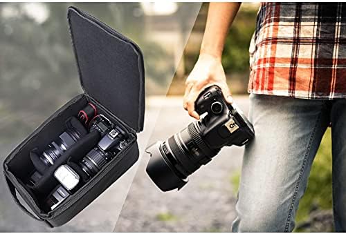 Ayvanber Пространа камера заштитна торба Вметнете водоотпорна леќа торбичка за шок -шок -отпорен DSLR SLR носење куќиште со задебелна партиција