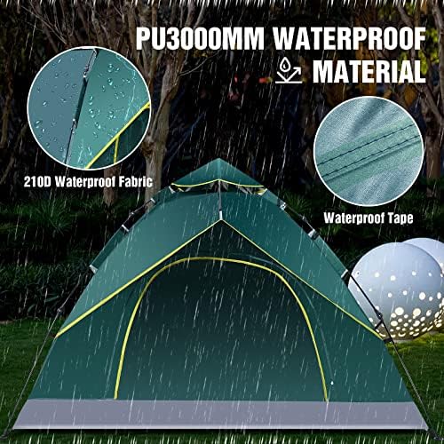 Среќно патување поп -постепено семејство кампување шатор, преносен инстант шатор, автоматски водоотпорен ветерно лесен поставен шатор, шатор за
