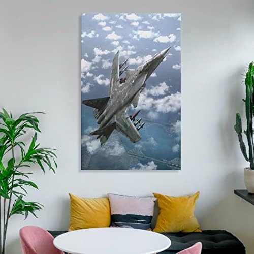 Хејс воен авион авион Авион Ф-14 борбен авион печатење на платно сликарство wallидна уметност за дневна соба дома декор момче подарок