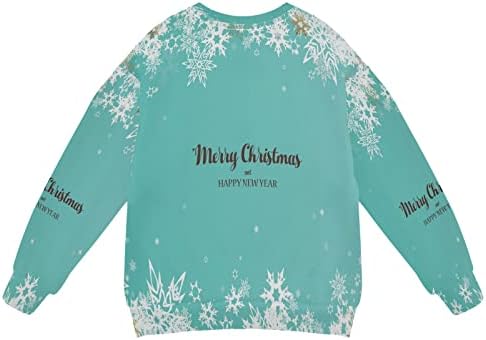 Божиќни снегулки тиркизна момче девојче, џемпер за џемпер на џемпер, дете, дете, долга ракав есен зимска облека