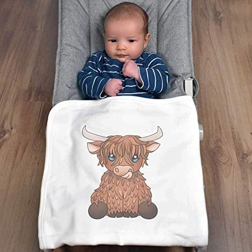 Азиеда „Хајленд крава“ памучно бебе ќебе / шал