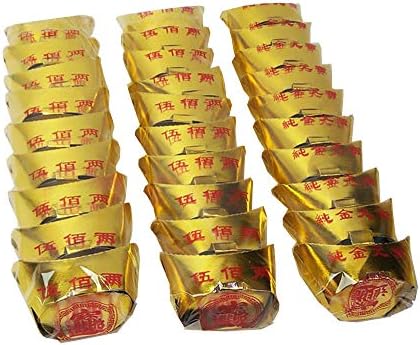 Зестар жолт златен ингот/јуан Бао, кинески џос хартија преклопувајќи злато инго за предците на обожавањето