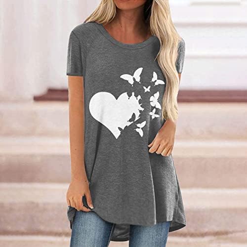 Облека Краток ракав памучен графички графички бренд Дупе Тенок Туника Топ Бистиер маица за девојки есен лето Топ 62 62