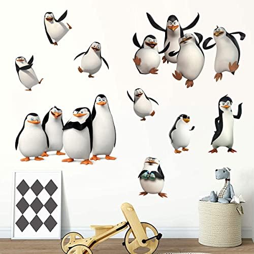 Yishilinka симпатична пингвин wallидна декларација пингвин wallидни налепници Отстранлив кора и стап artид за домашна уметност Дома Декор подарок за деца