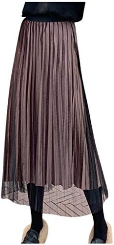 Фустан од jflyou, мода дами злато кадифено здолниште со висока половината тенок мрежен здолниште со средно-калф