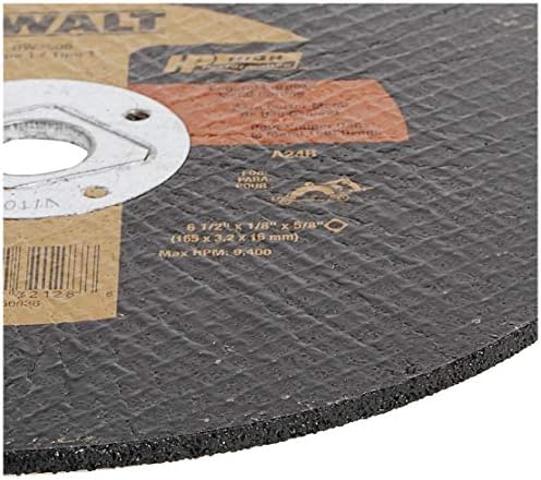Dewalt DW3508 6-1/2-инчи од 1/8-инчи од 5/8-инчен A24R Абразивно тркало за сечење метал
