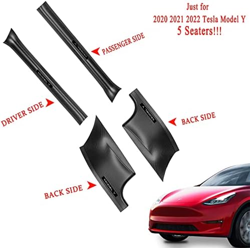 LMZX Tesla Model y Door Sill Protector Carbon Fiber Ways, странична задна врата за влез за влез за заштитени декорации за Tesla