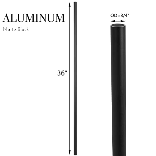 Сенмит 36 x 3/4 алуминиумски палуби за палуби - внатрешни метални метални шипки за шипки - шупливи кружни скара за скалила за тремот