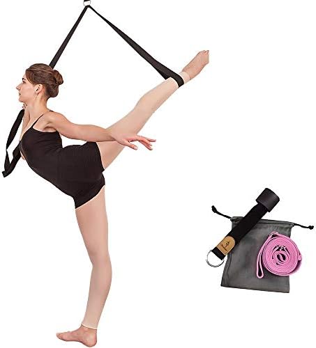 Истреди балетски опсег, флексибилност на вратите и лента за истегнување на нозете, лента за истегнување со торбичка за јога, балет, танц и гимнастичка