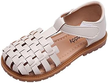 Девојки сандали отворени пети мрежи ткаат дизајн сандали рамни сандали летни фустани чевли обични чевли за плажа момчиња вода чевли