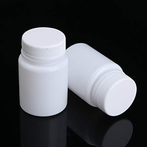 Ренвена 10 парчиња Пластични Празни Преносни Шишиња Со Лекови Со Цврст Прав Држач За Таблети За Таблети Кутија За Складирање Бела