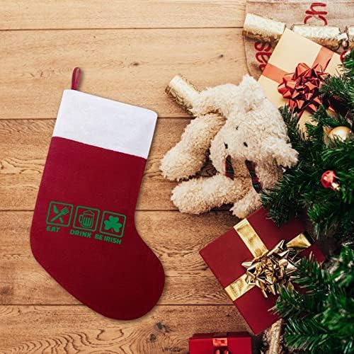 Јадете пијалок и бидете ирски персонализирани Божиќни порибници дома Божиќно дрво камин виси украси