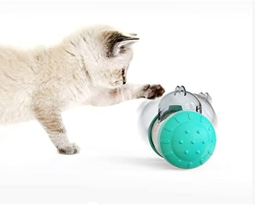 Yirenzui мачки играчки Интерактивна замав мечка со храна, мултифункционална храна што ја дистрибуира играчката мачка топка, топката за мачки мачки