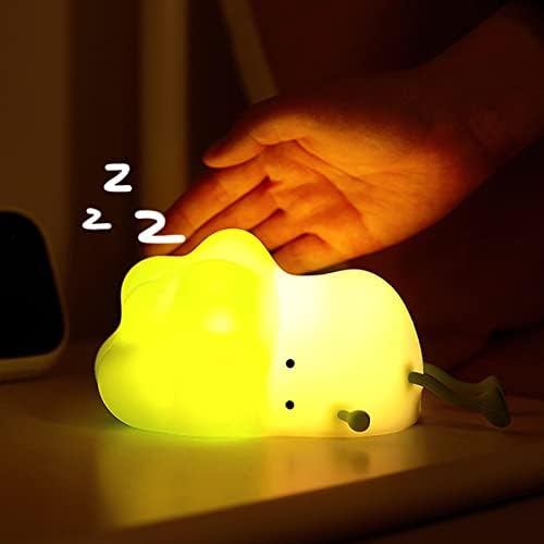Fabiduo симпатична ноќна светлина за деца, бебе лежи рамна ламба за зелка, расадник/предводена ноќна светлина со изненадување дино играчки,