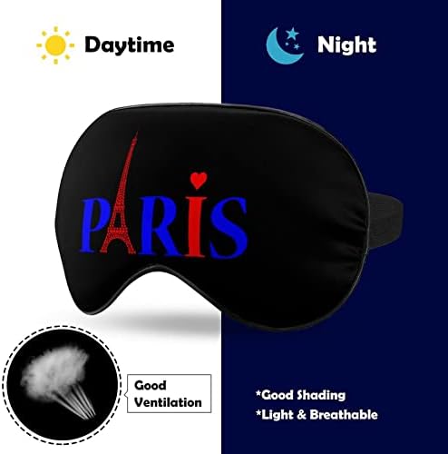 Љубов Срце Париз Ајфеловата Кула Смешна Маска За Очи За Спиење Мека Покривка За Очи Со Врзани Очи Со Прилагодлив Ремен Ноќна Сенка За