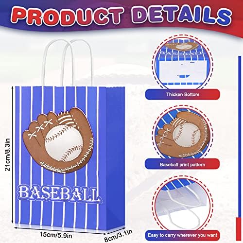 30 Еез Бејзбол Гуди Кеси Бејзбол Торби За Подароци Бејзбол Торби За Лекување Бејзбол Закуски И Бонбони Кеси Со Рачка За Бејзбол Тема