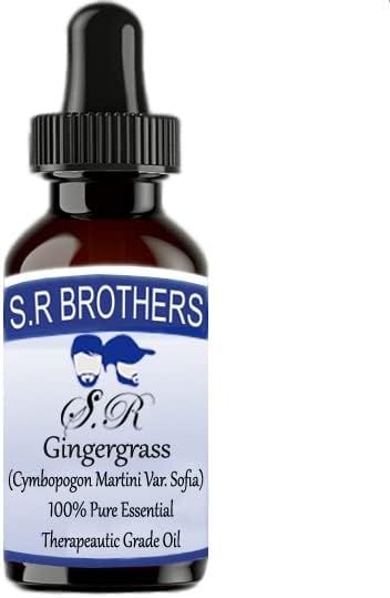 S.R браќа ingerумбирграс чисто и природно есенцијално масло со капки со капнување 30 ml